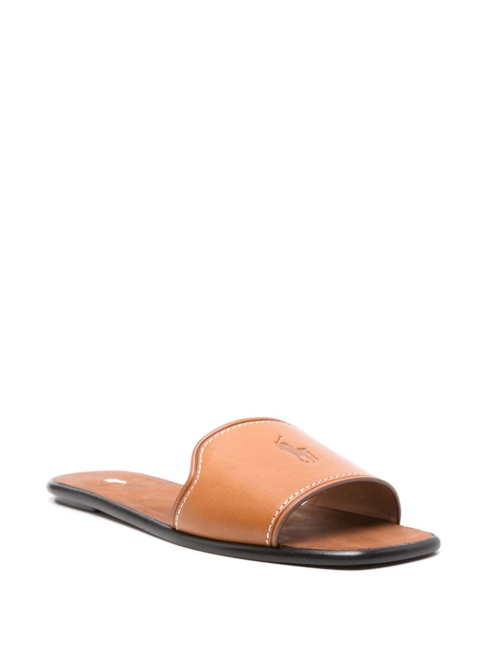 Polo Ralph Lauren logo-debossed leather sandals - Bruin
