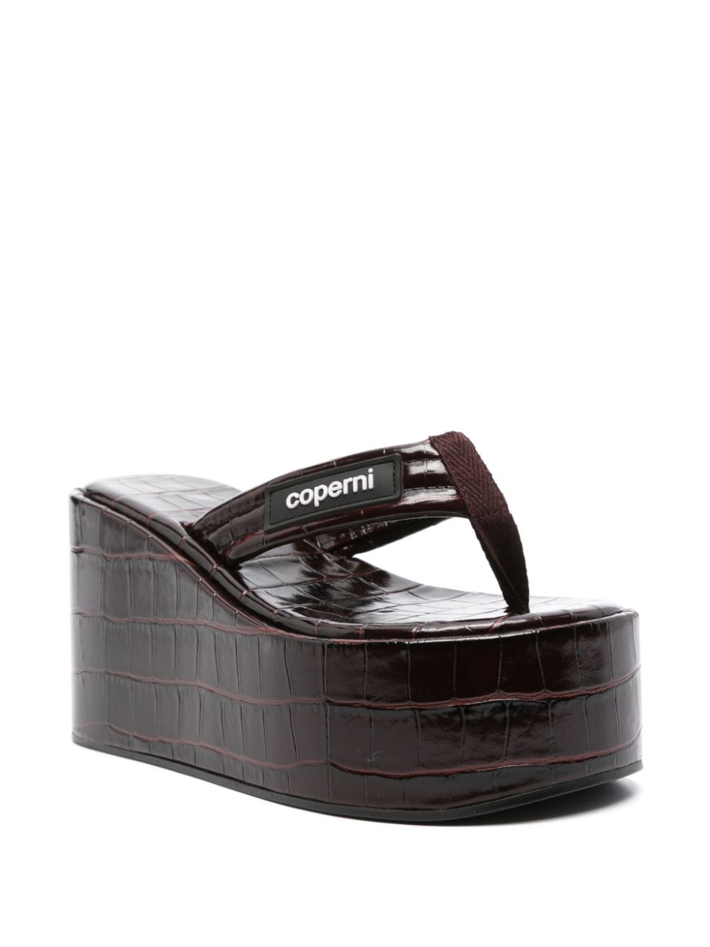 Coperni leather platform sandals - Bruin