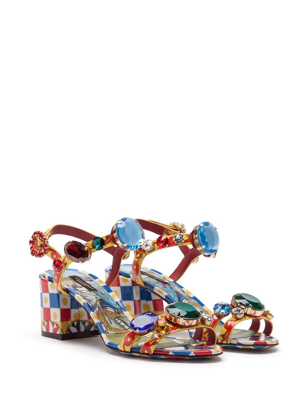Dolce & Gabbana Leren sandalen met print - Blauw