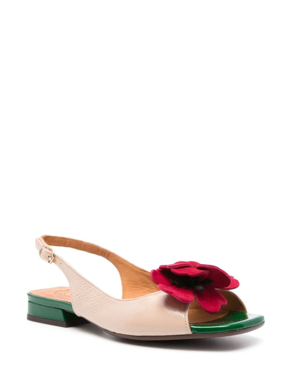Chie Mihara Tayda floral-appliqué sandals - Beige