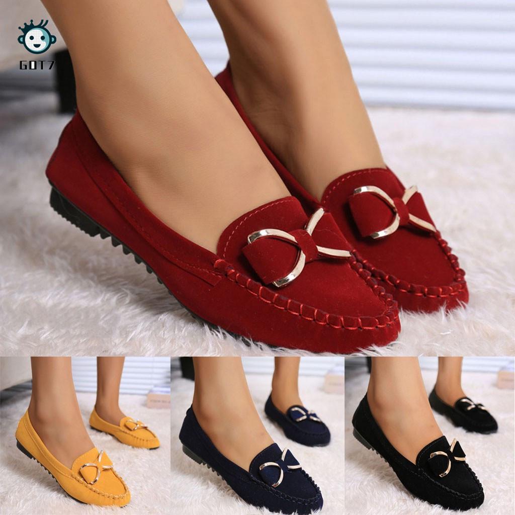 PAPA Women's Flat Shoes Fashion Casual Ladies Elegant Butterfly-Knot Comfortable Shoes Women Soft Classic Office Shoes