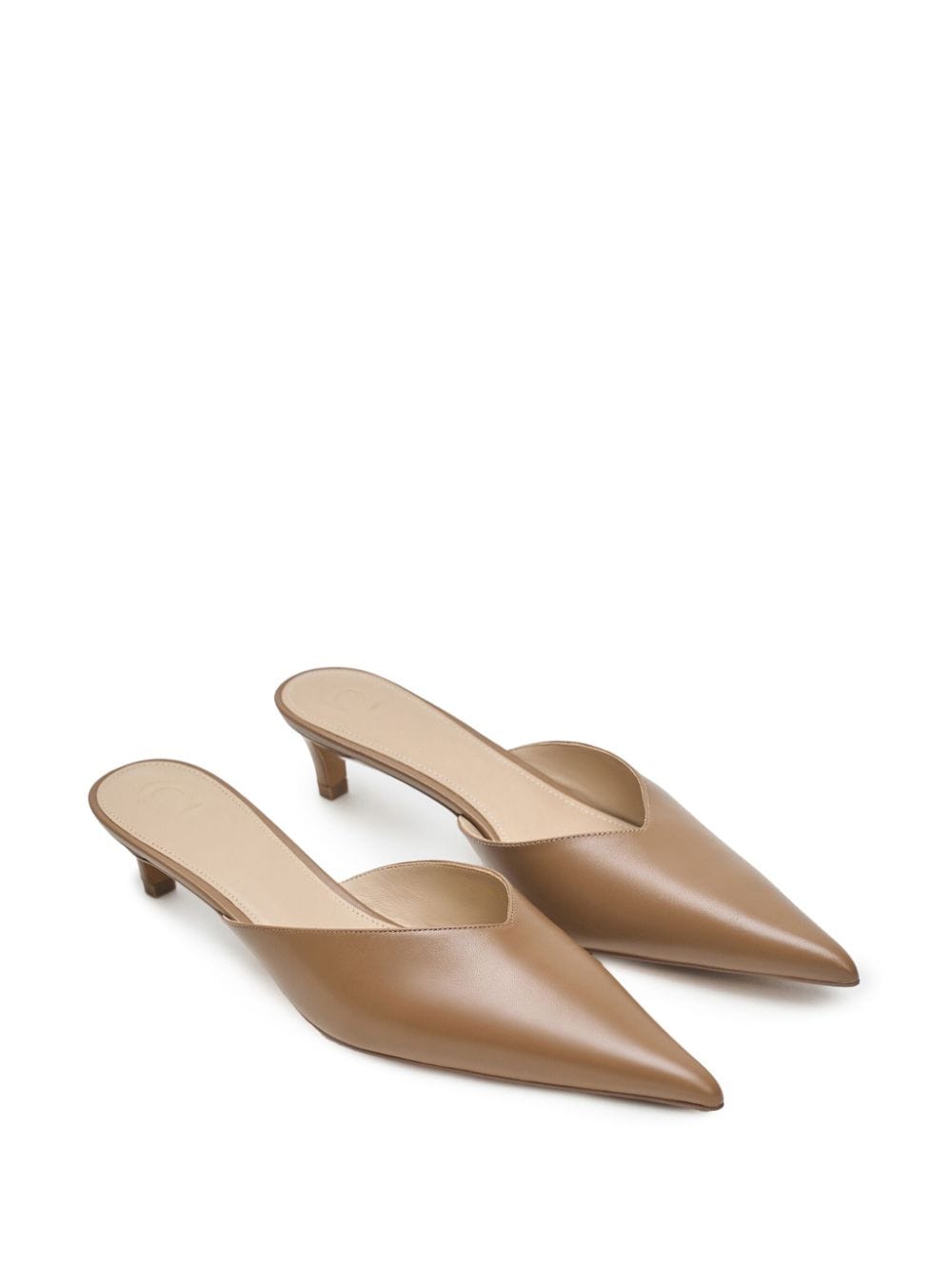 12 STOREEZ pointed-toe 40mm leather mules - Beige
