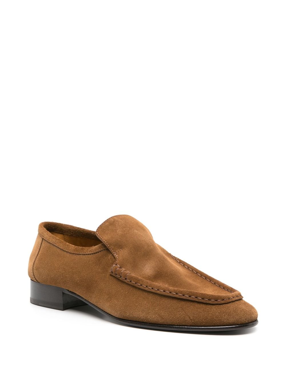 The Row Soft suède loafers - Bruin