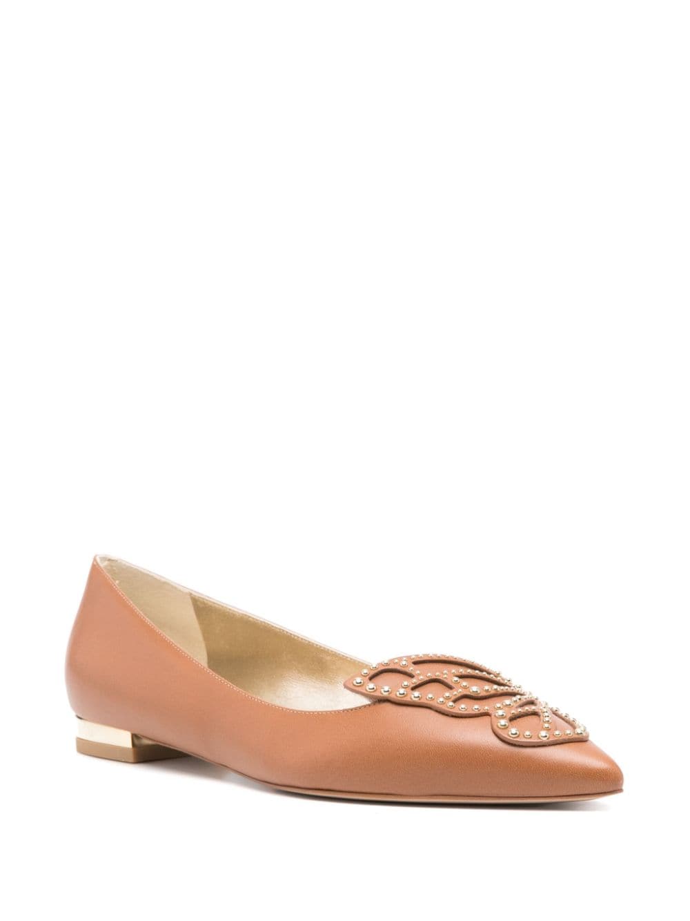 Sophia Webster Butterfly leather ballerina shoes - Bruin