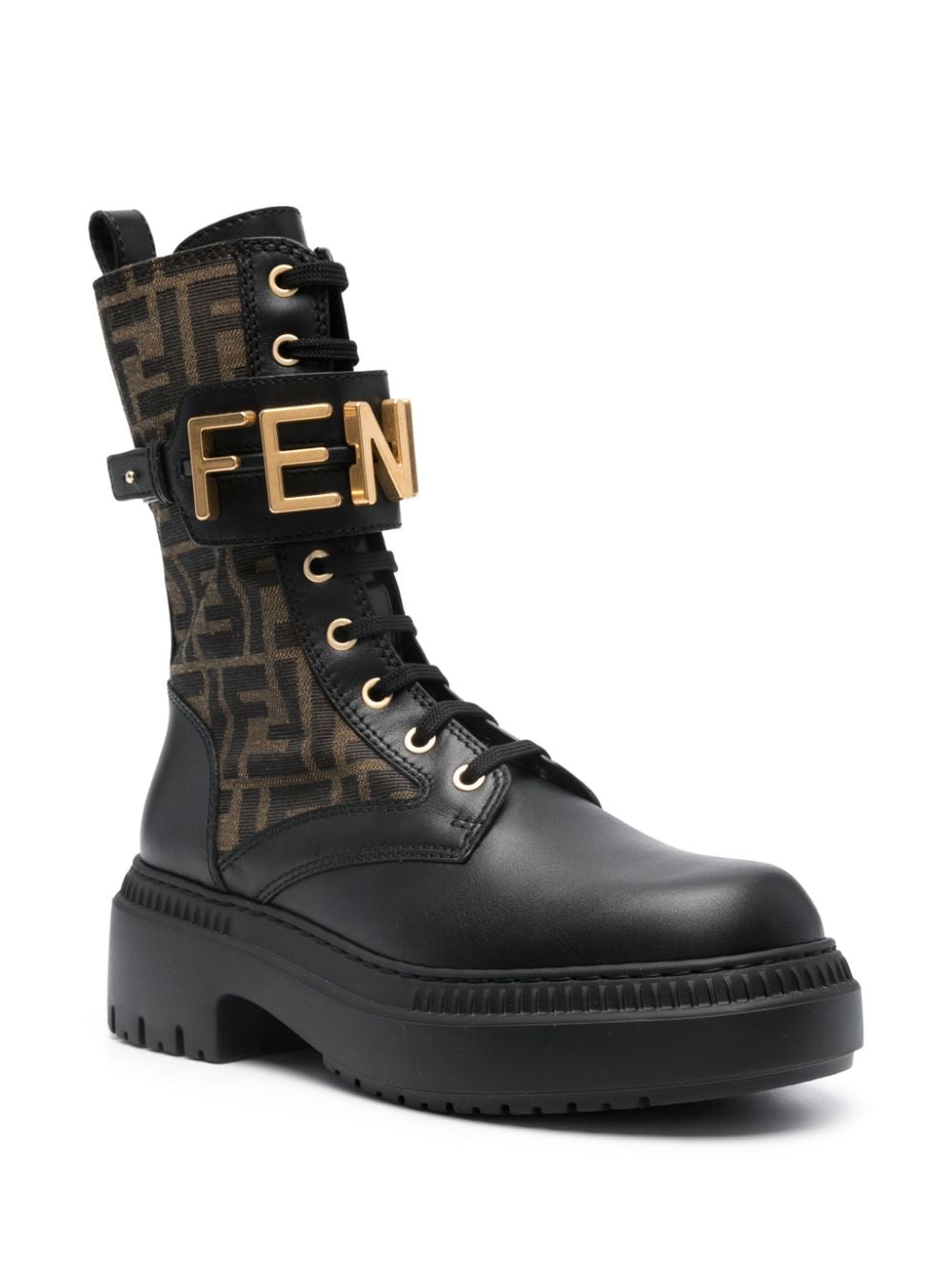 FENDI graphy laarzen met logoplakkaat - Zwart