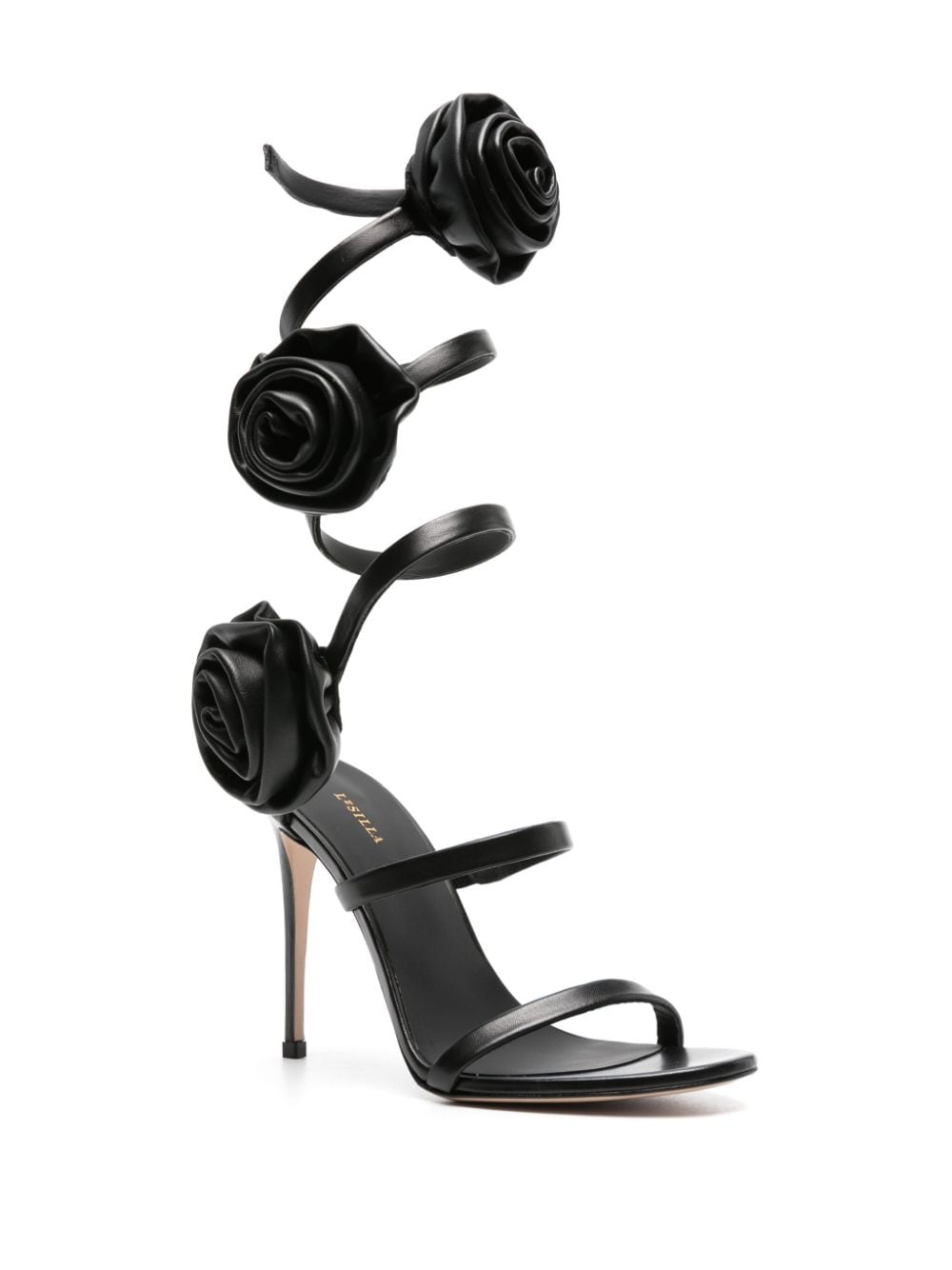 Le Silla 110 mm Rose spiraalvormige sandalen - Zwart