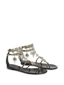 Giuseppe Zanotti Amira embellished suede sandals - Groen