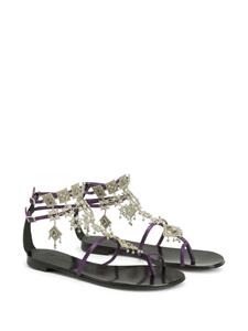 Giuseppe Zanotti Amira embellished suede sandals - Paars