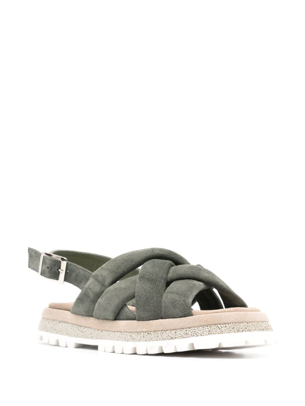 Peserico Suède sandalen met geweven bandjes - Groen