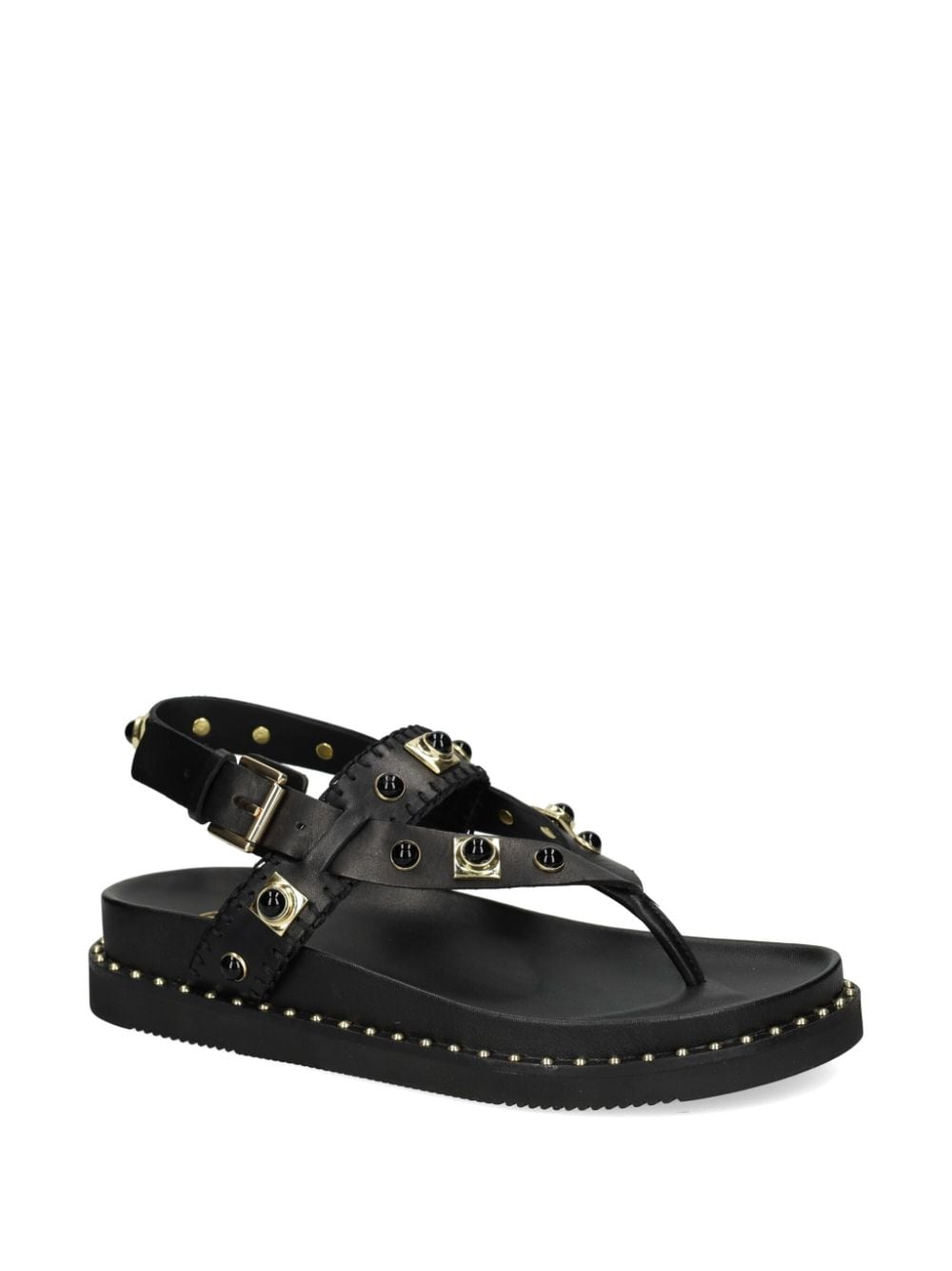 Ash Uteca stud-embellished leather sandals - Zwart