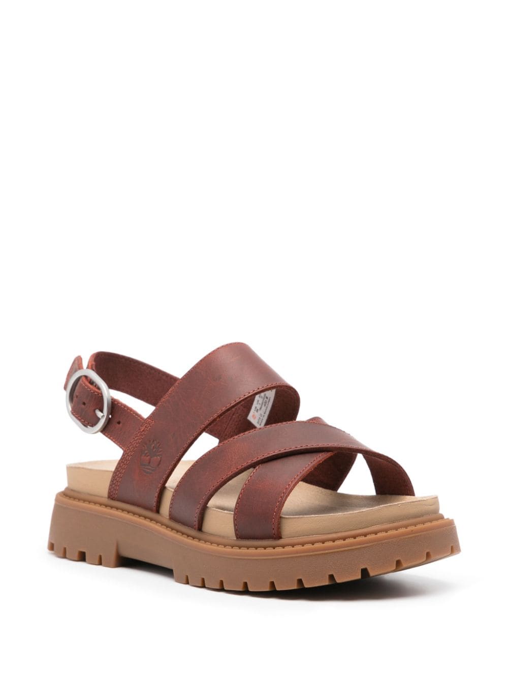 Timberland logo-debossed leather sandals - Rood