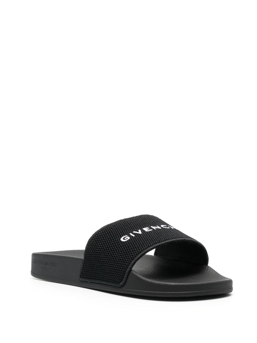 Givenchy Slippers met geborduurd logo - Zwart