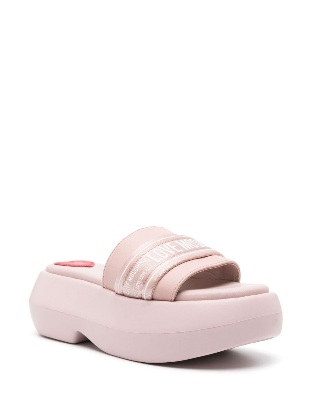 Love Moschino Slippers met plateauzool - Roze