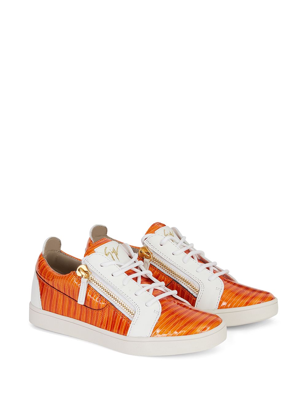 Giuseppe Zanotti Gail sneakers met slangenleer-effect - Oranje