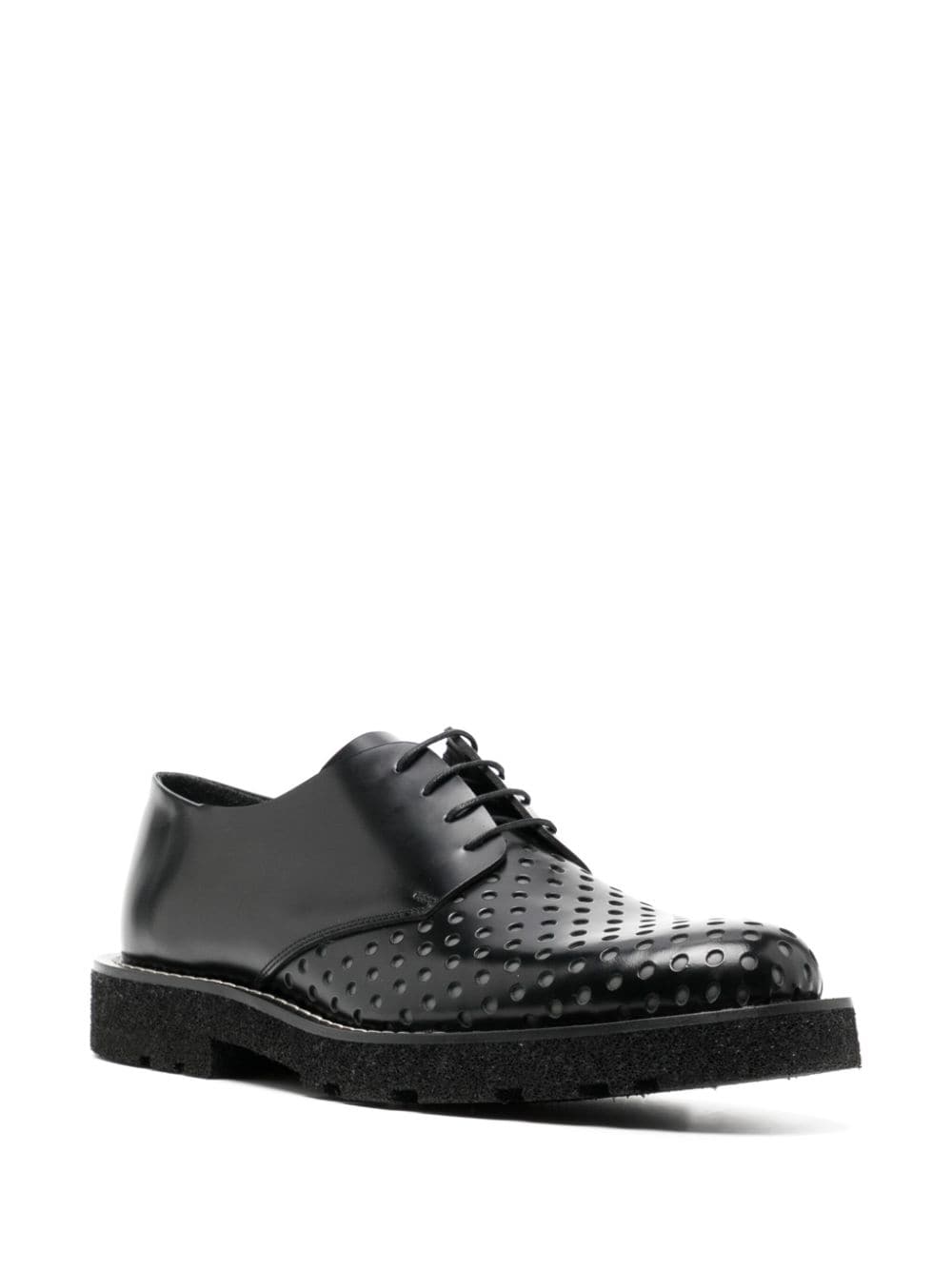 Paul Smith perforated-detail leather derby shoes - Zwart