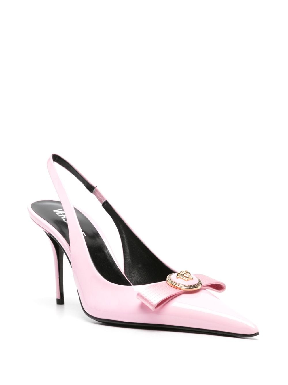 Versace Gianni Ribbon leren pumps - Roze