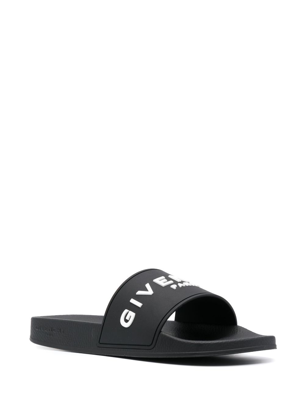 Givenchy Slippers met logo-reliëf - Zwart