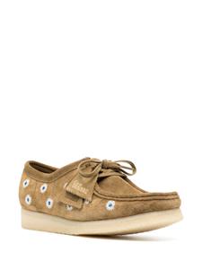 Clarks Wallabee floral-embroidered boat shoes - Bruin