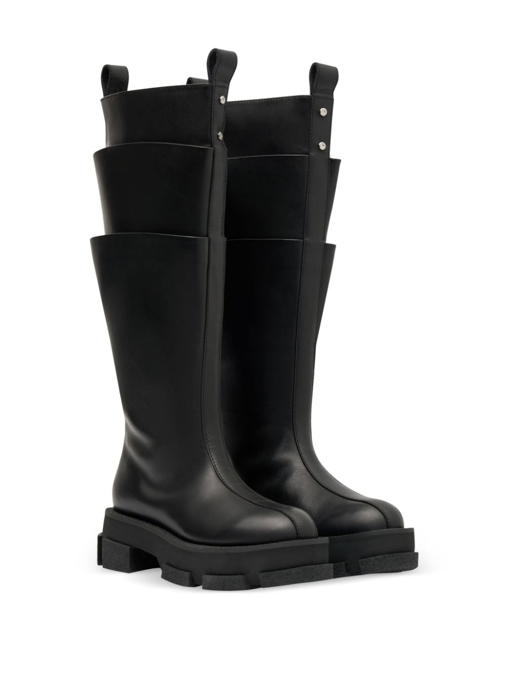 Dion Lee Gao leather knee boots - Zwart