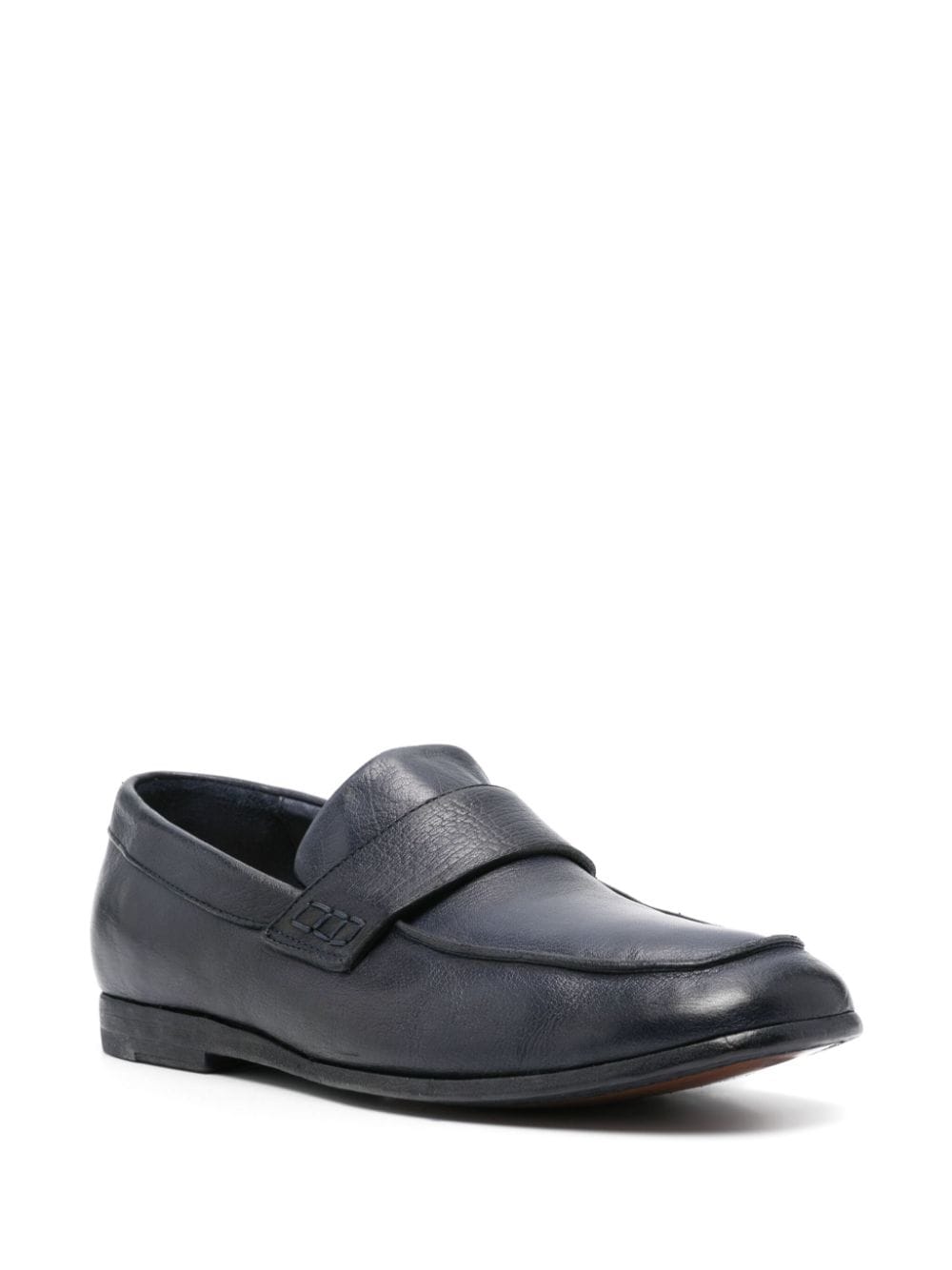 Moma pebbled-leather loafers - Blauw