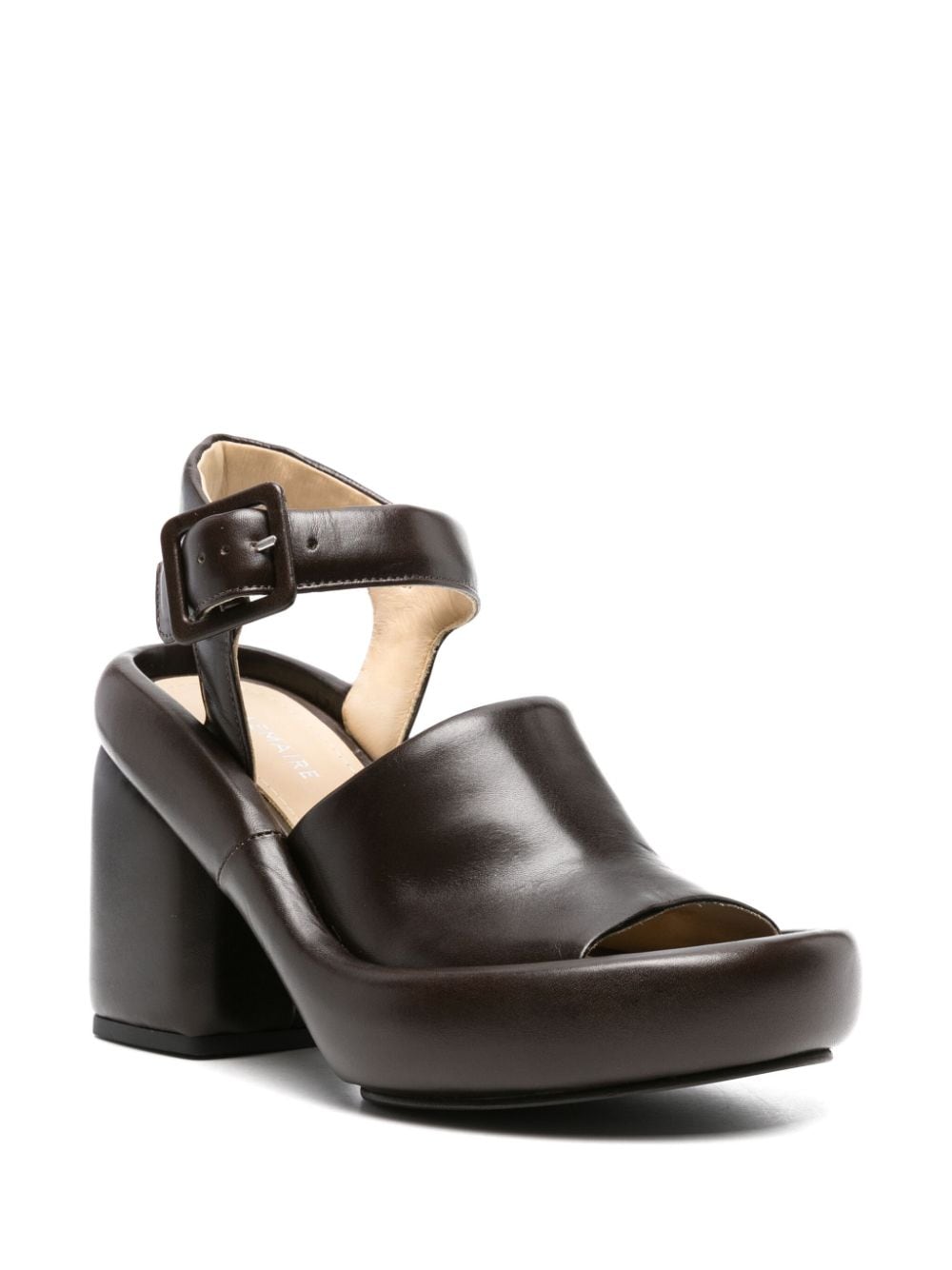 LEMAIRE 105mm padded leather sandals - Bruin