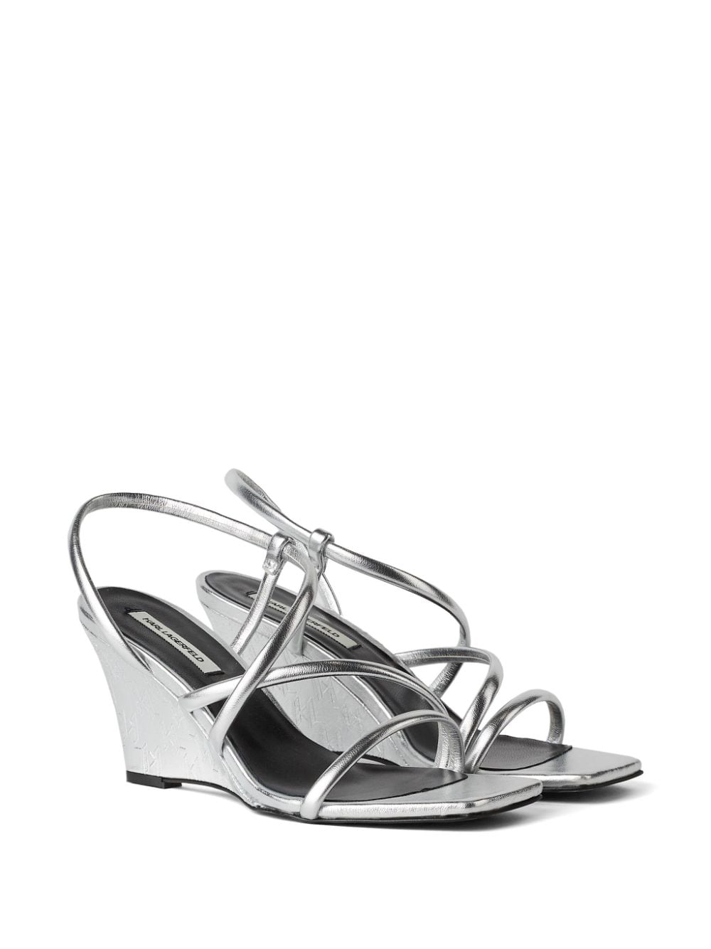 Karl Lagerfeld Rialto 80mm leather sandals - Zilver