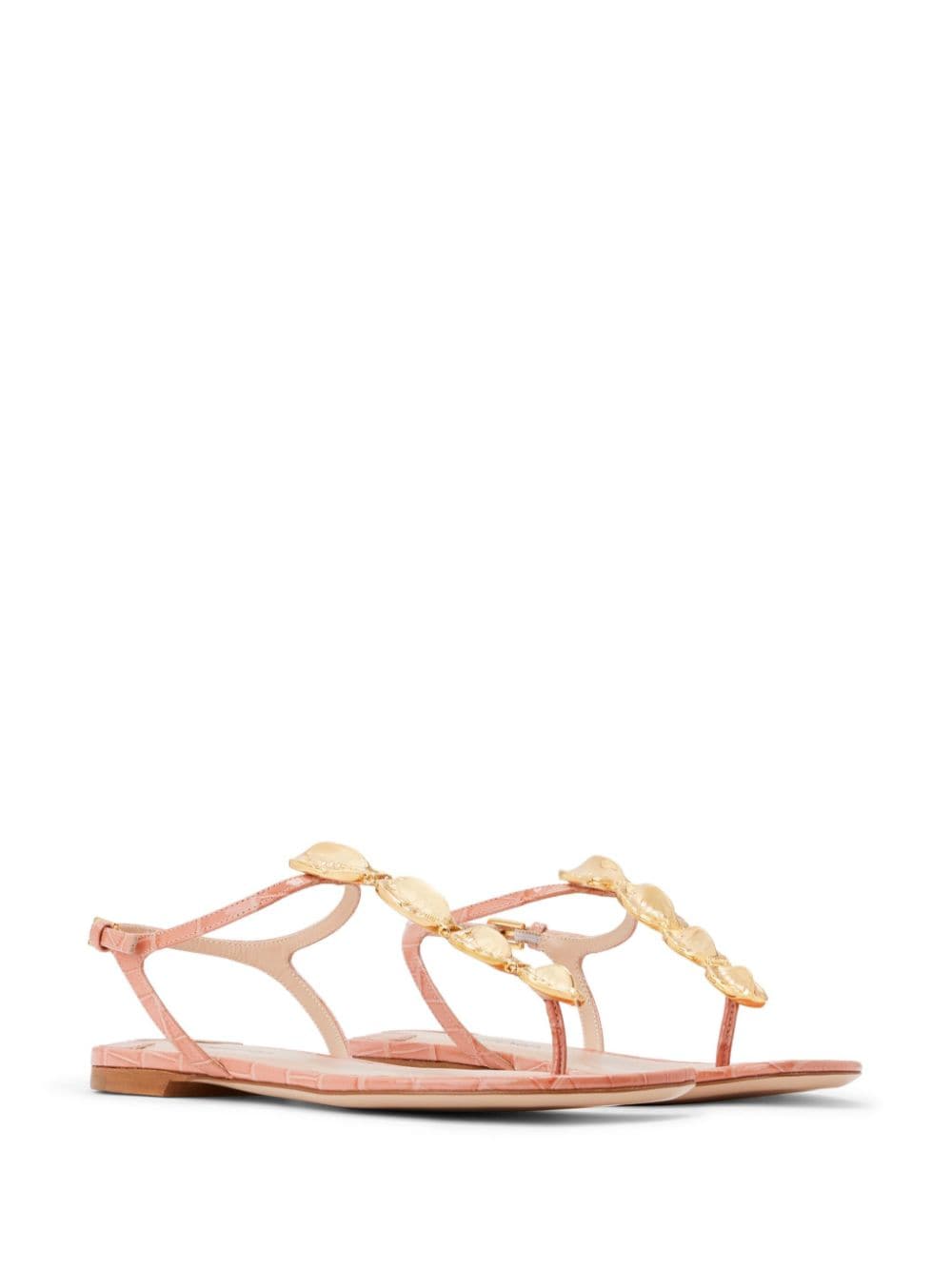 TOM FORD crocodile-embossed leather sandals - Roze