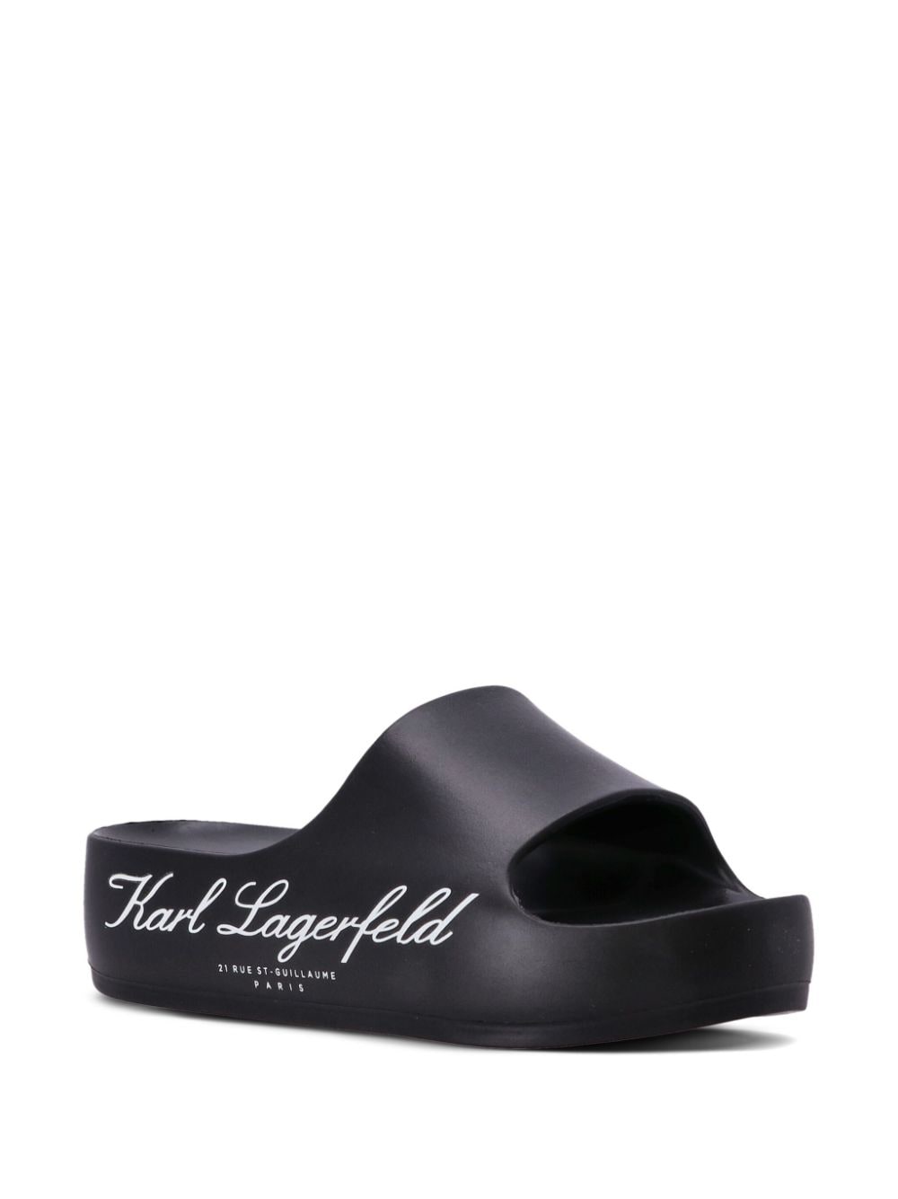 Karl Lagerfeld Slippers met logoprint - Zwart