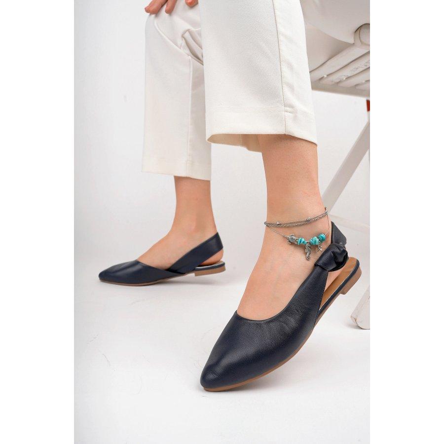 MixShoes-Women Platte damesschoenen van echt leer met open achterkant