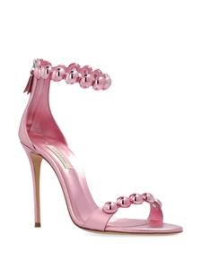 Casadei 100mm metallic leather sandals - Roze