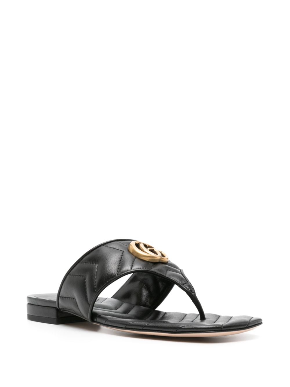 Gucci Double G leather sandals - Zwart