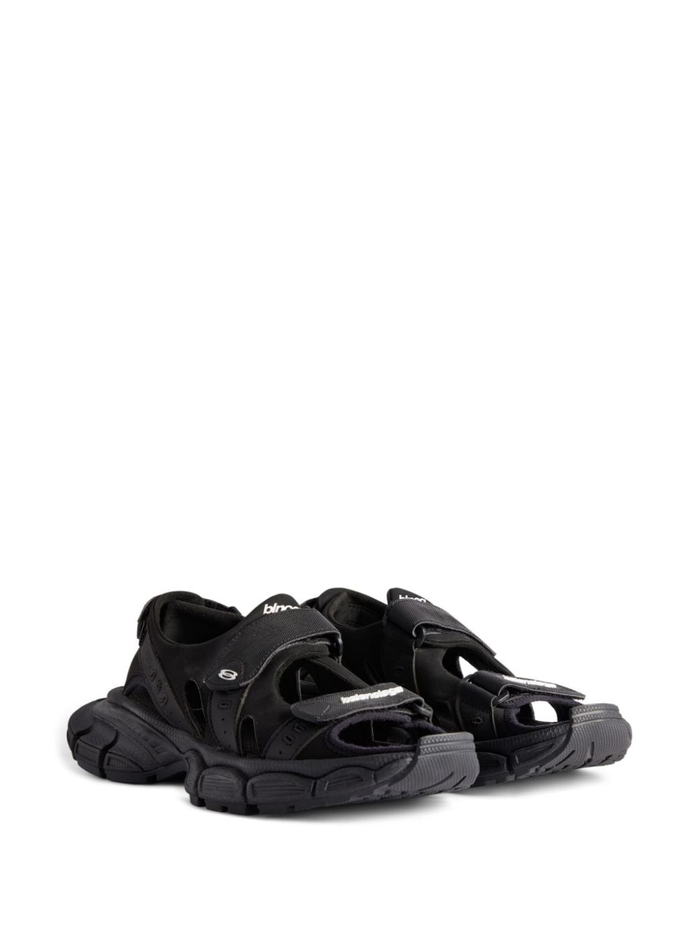 Balenciaga Slippers met logo-applicatie - Zwart