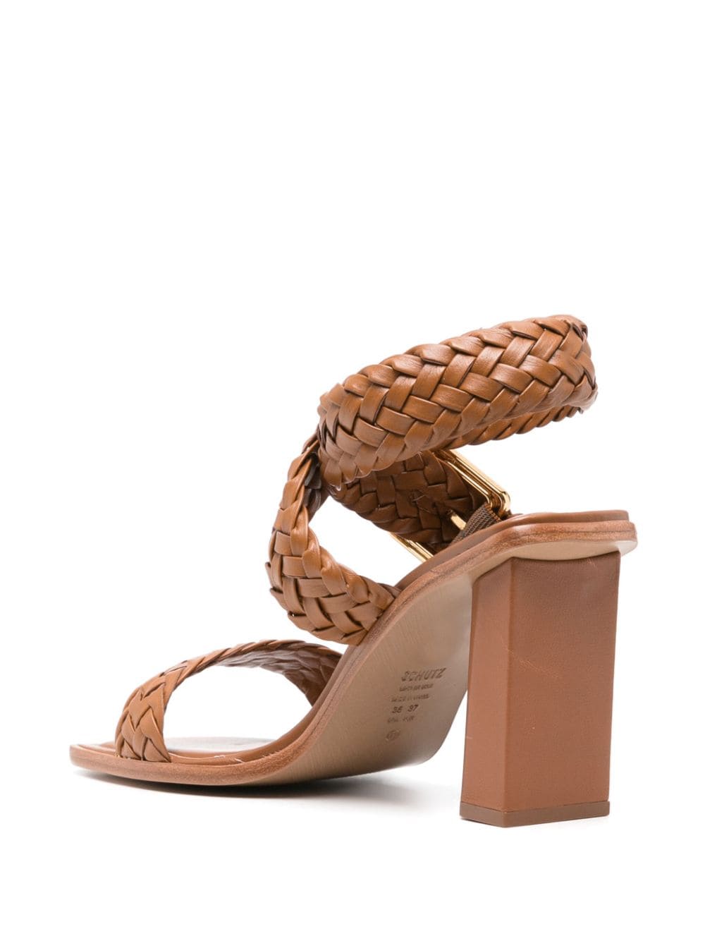 Schutz 95mm braided leather sandals - Bruin