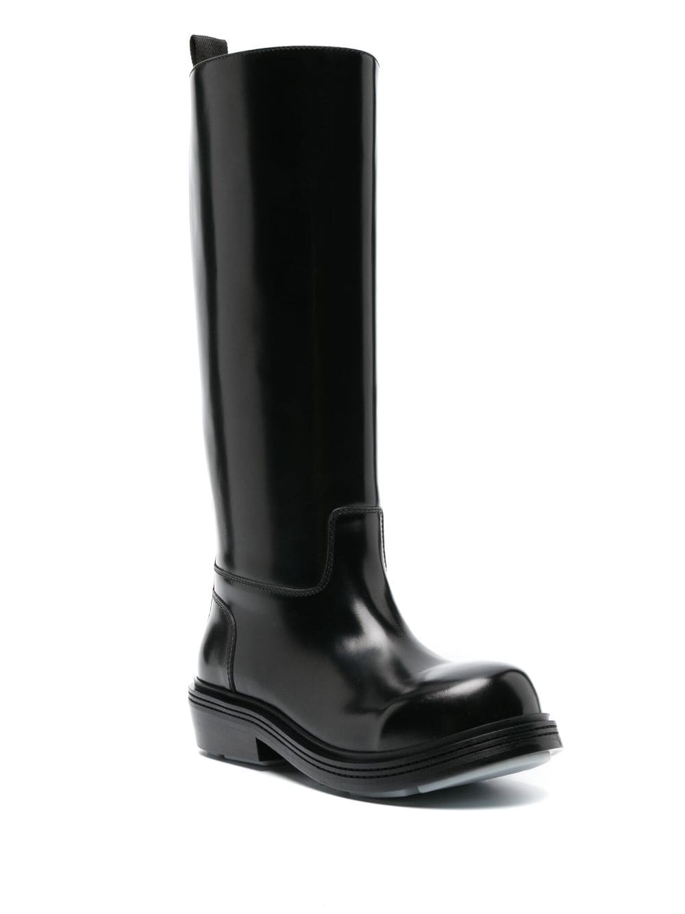 Bottega Veneta patent-leather knee-high boots - Zwart