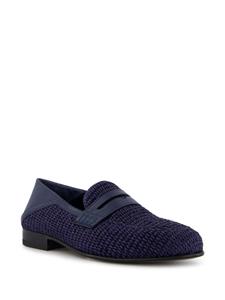 Manolo Blahnik Padstow loafers van raffia - Blauw