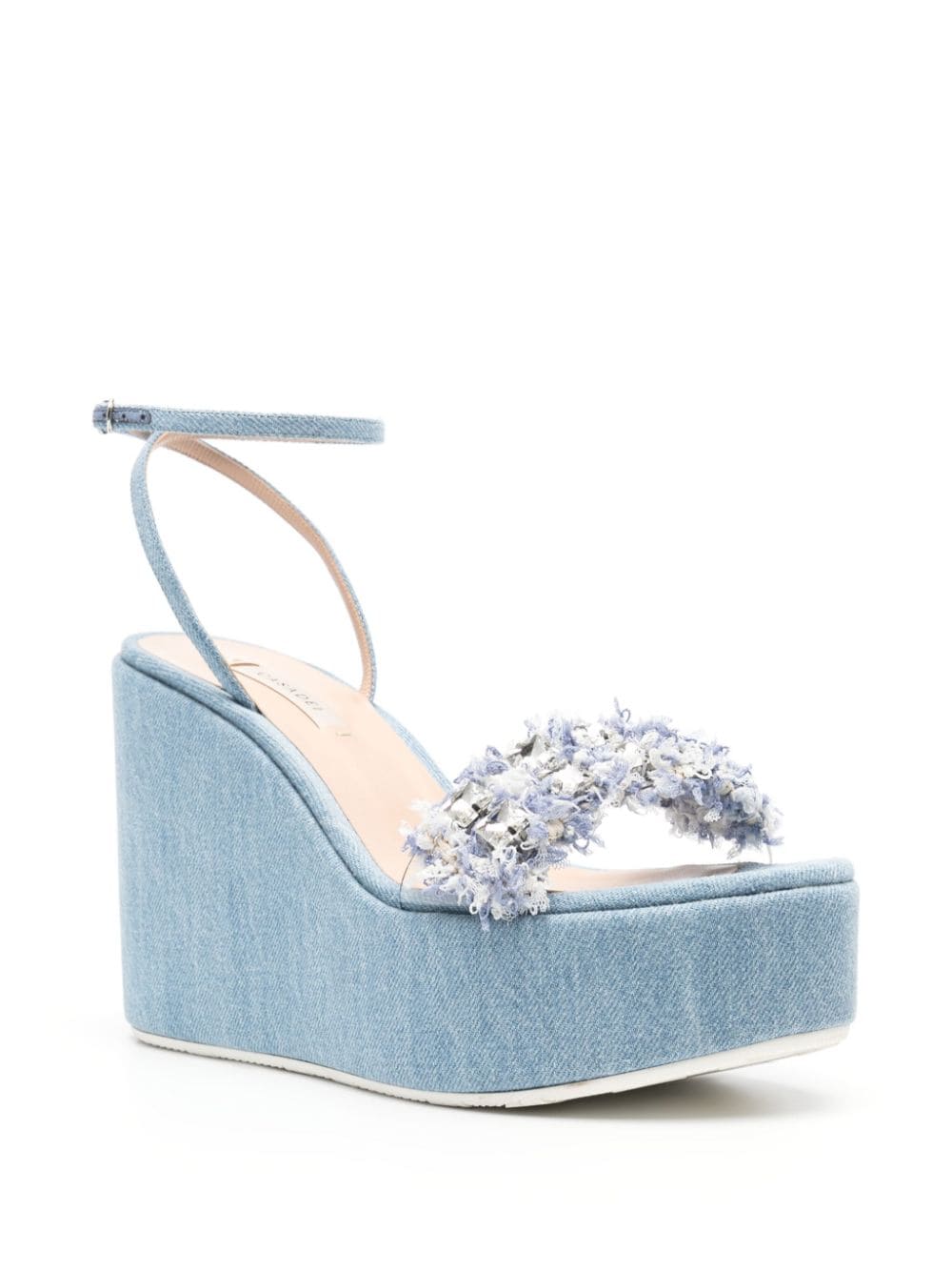 Casadei Elsa sandalen met sleehak 80 mm - Blauw
