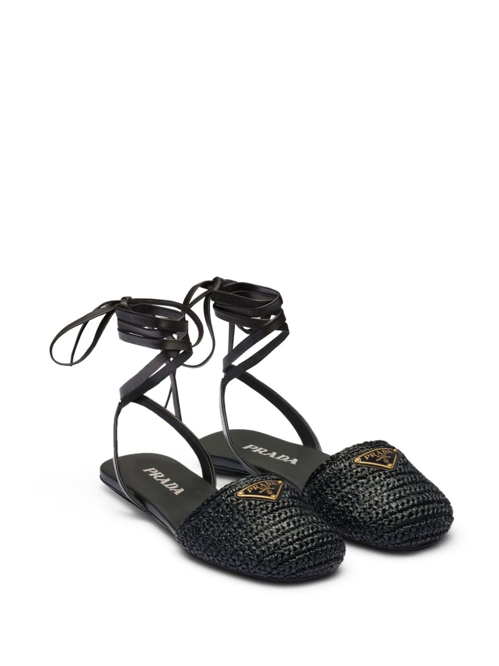 Prada Sandalen met logo - Zwart