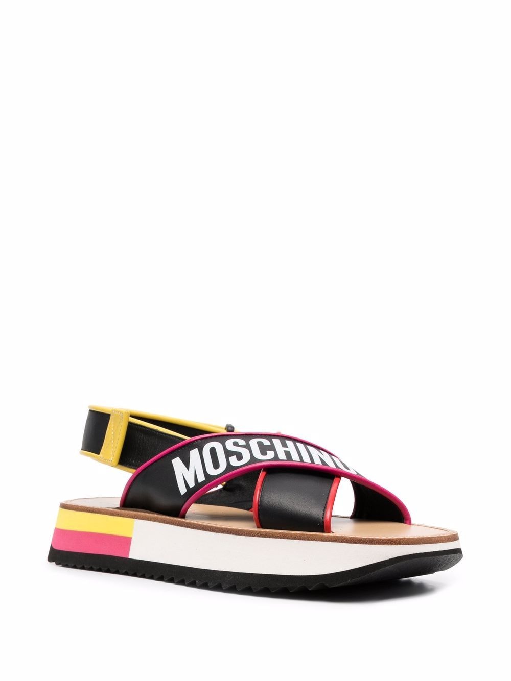 Moschino Sandalen met logoprint - Zwart