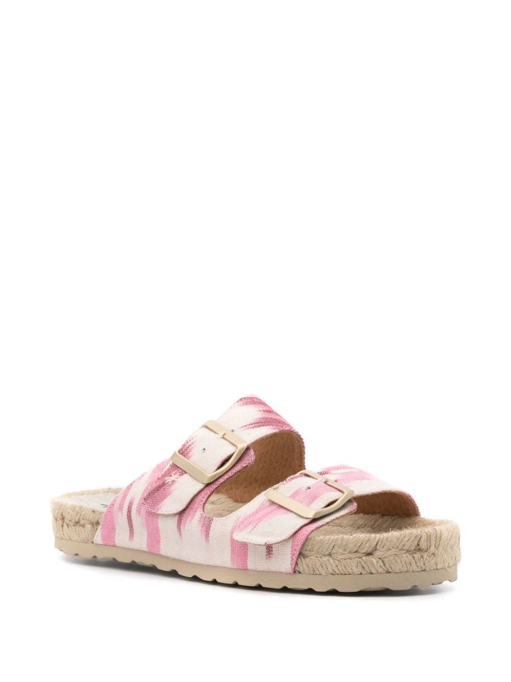 Manebi Katoenen slippers met geometrisch design - Roze