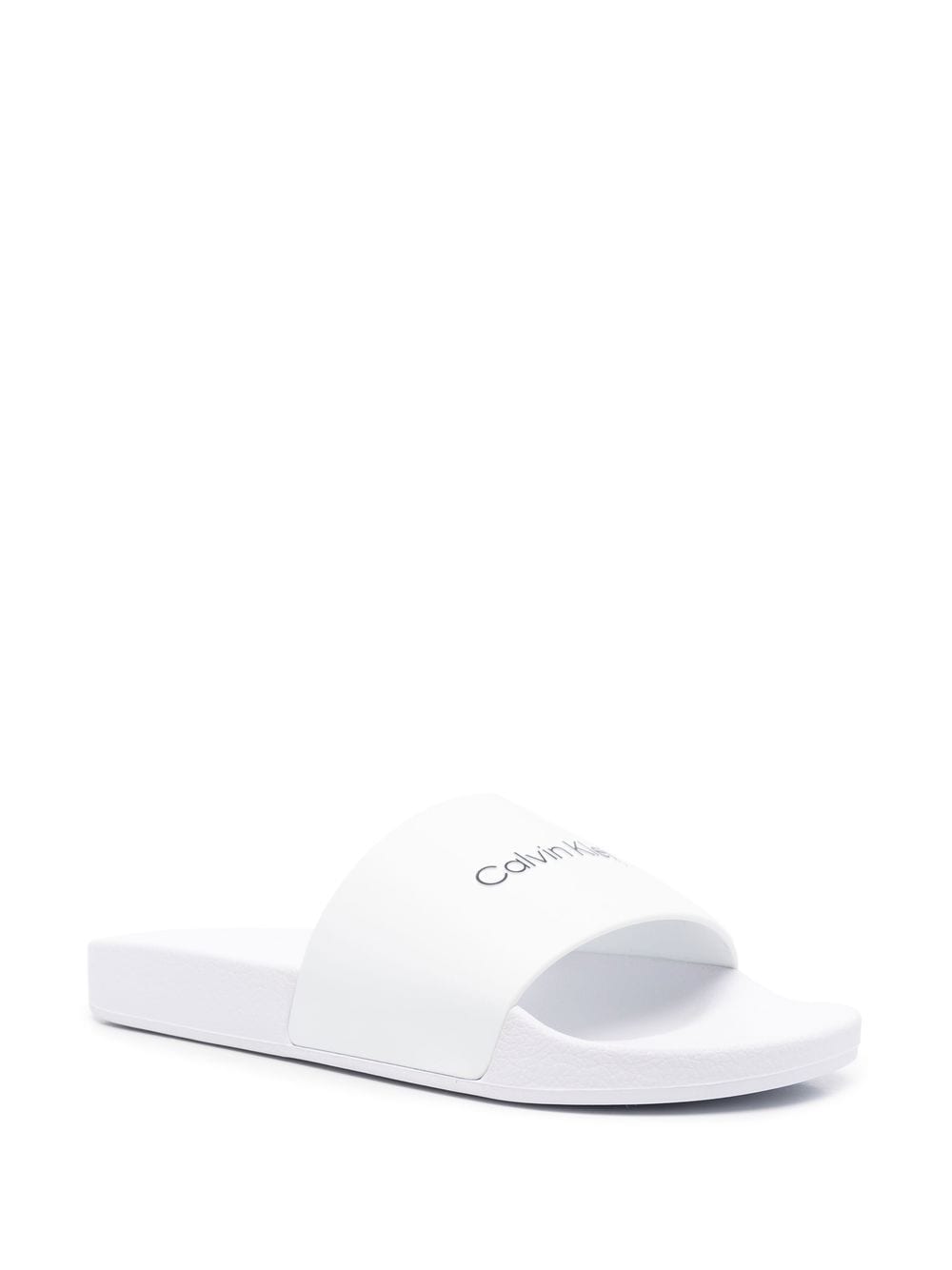Calvin Klein Slippers met logoprint - Wit