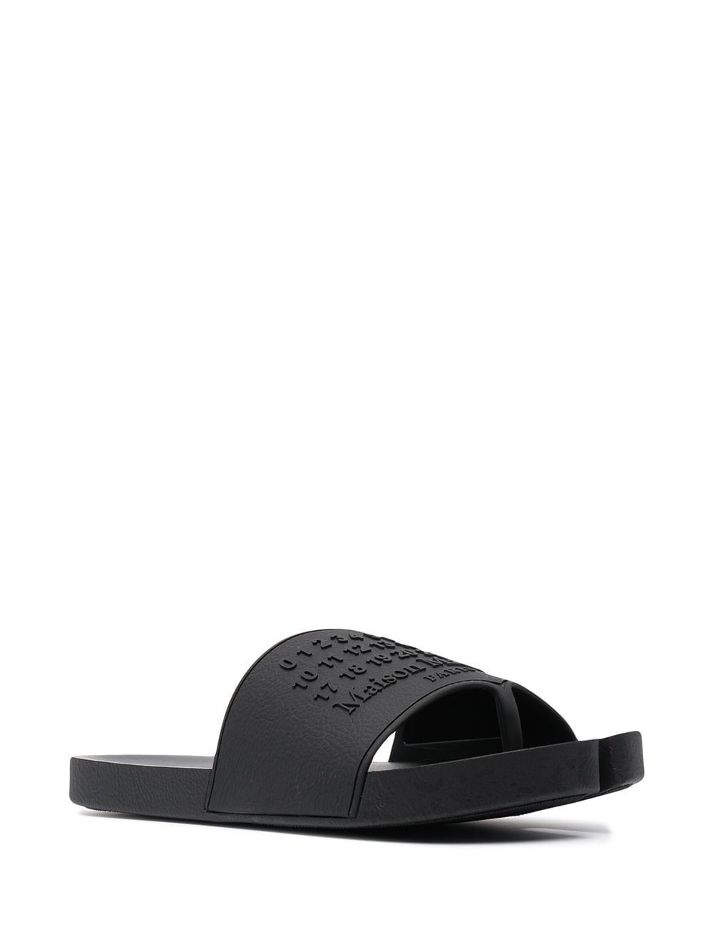 Maison Margiela Tabi slippers met logo reliëf - Zwart
