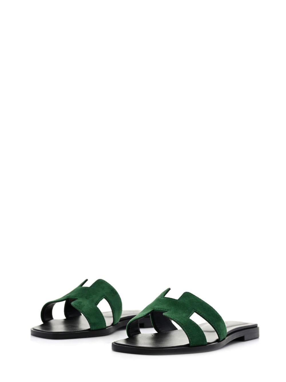Hermès Pre-Owned Oran suede sandals - Groen