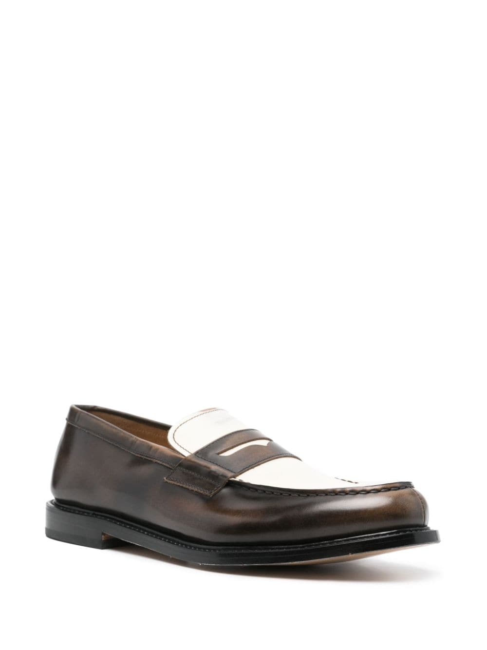 Premiata two-tone leather loafers - Bruin