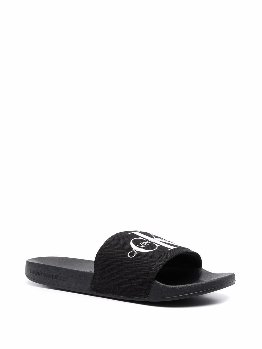 Calvin Klein Slippers met monogram - Zwart