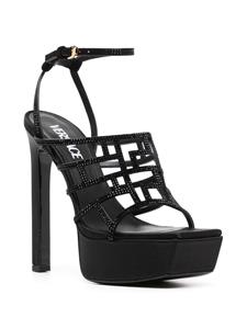 Versace Greca Maze sandalen met kristal - Zwart