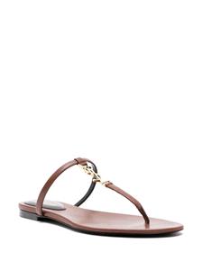 Saint Laurent Cassandra leren sandalen - Bruin