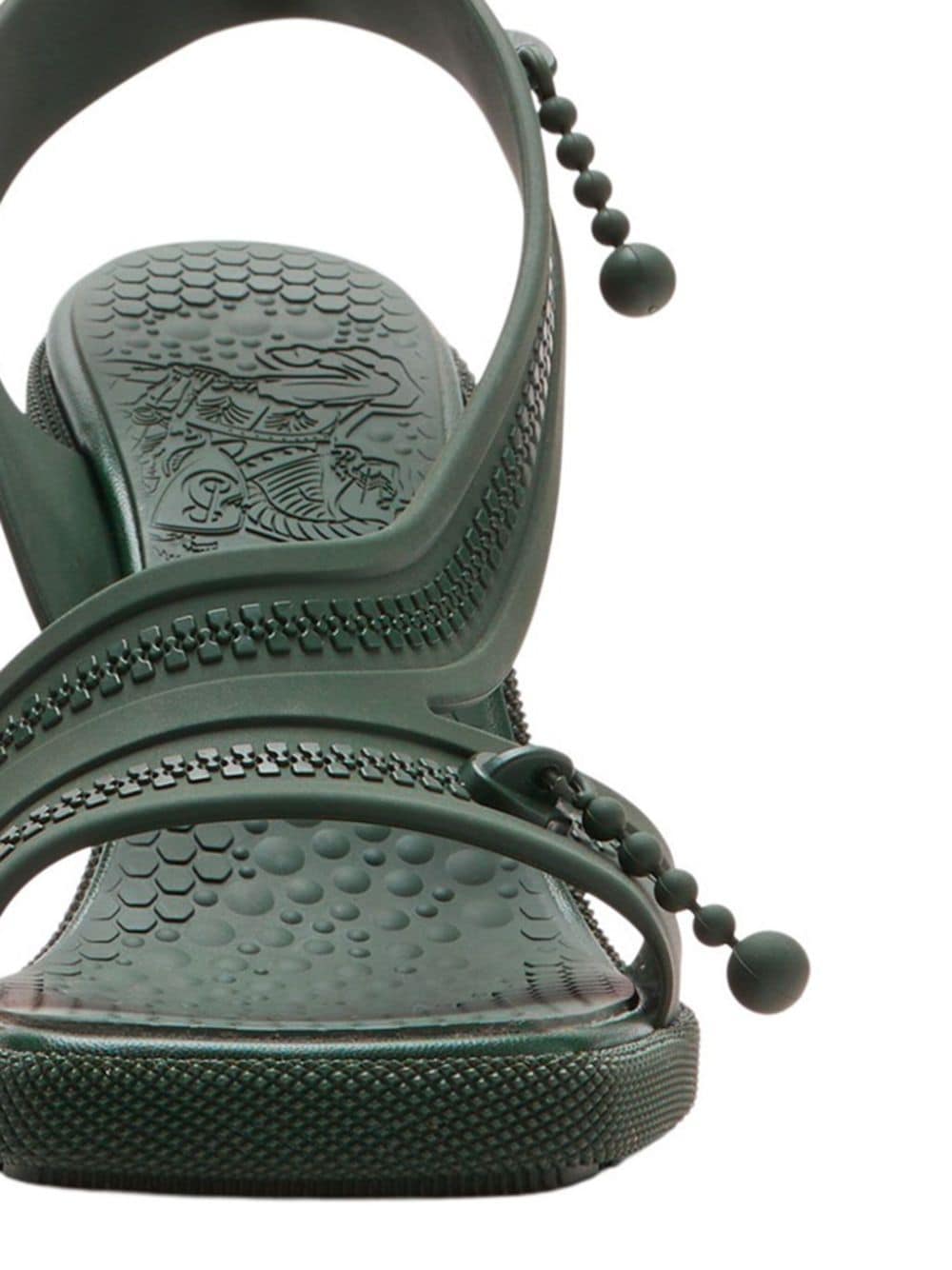 Burberry decorative zip-detailing strappy sandals - Groen