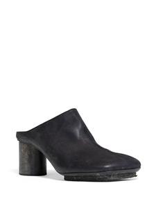 Uma Wang block-heel leather mules - Zwart