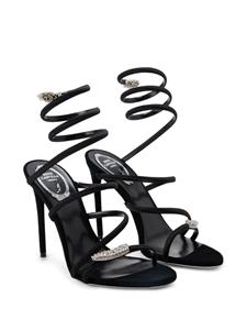 René Caovilla Serpente leather sandals - Zwart