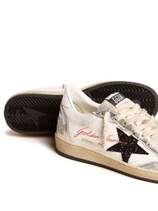 Golden Goose Ballstar metallic-panel leather sneakers - Wit